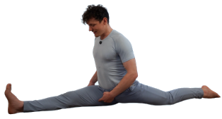 Passive: full front split resting on the floor